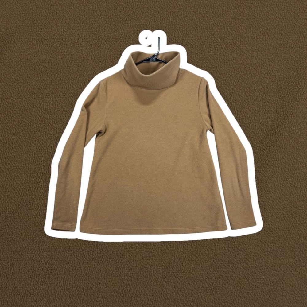 Dudley Stephens Park Slope Turtleneck M Camel Tan Vello Fleece Pullover USA